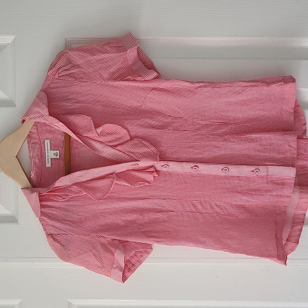 Banana Republic ruffle collar striped blouse